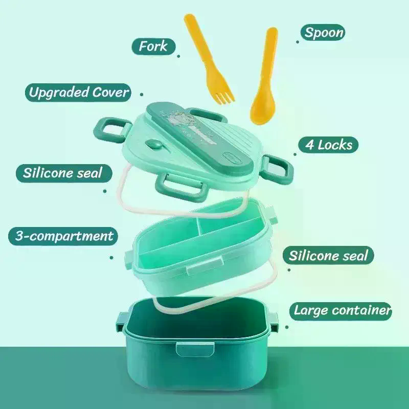 Kids.Outdoor Utensils - Cartoon Kids Bento Lunch Box 3
