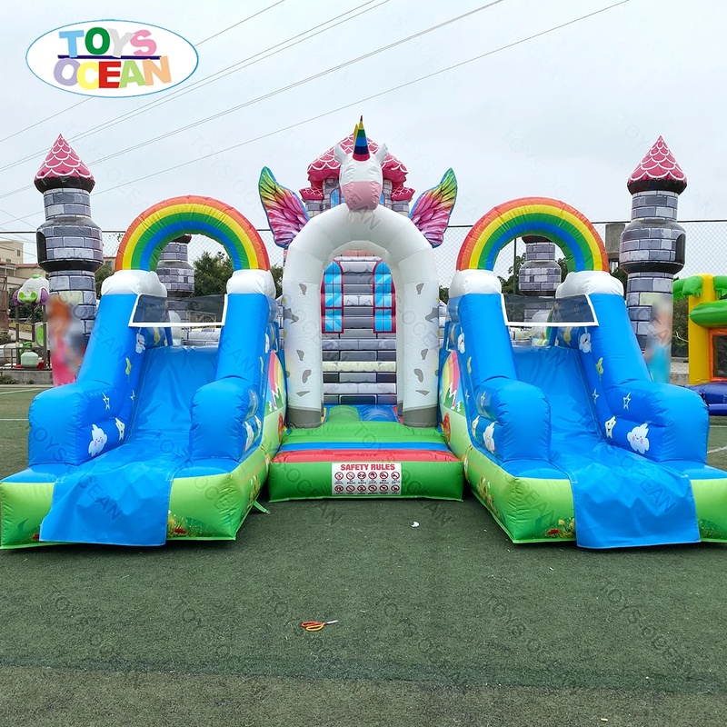 Kids Outdoor House With Slide - Customized Large Outdoor Playground Kids Inflatable