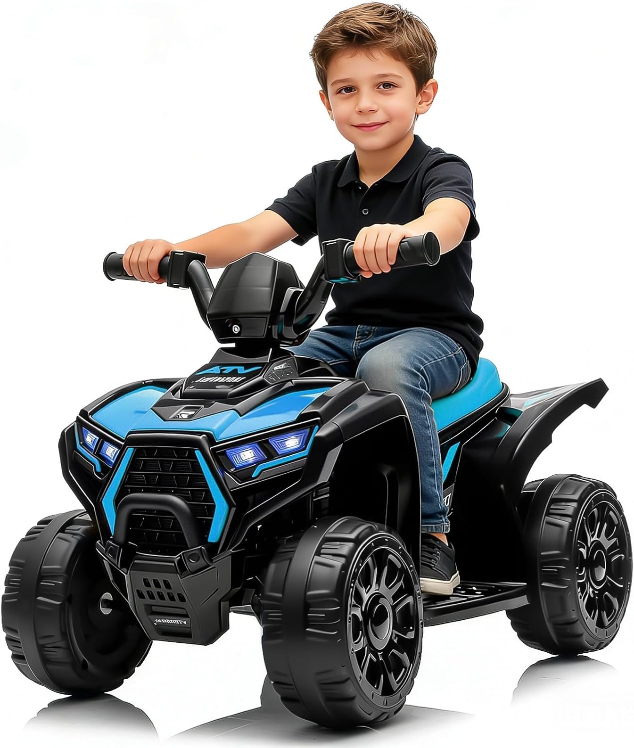 Kids Outdoor Electric Quad - 6V Blue Kids Ride‑On ATV Quad,