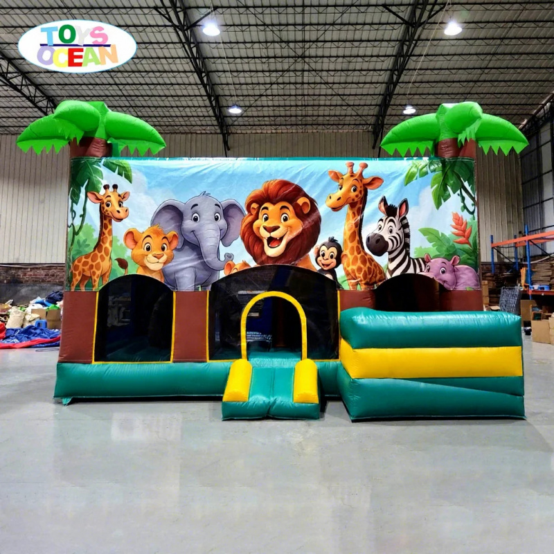 Kids Outdoor House With Slide - Outdoor Party Rental Inflatable Bounce House