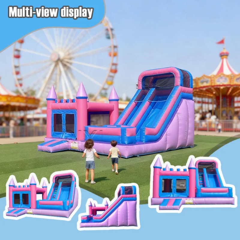 Commercial Bounce House Colorf - Kids Outdoor House With Slide 评论和价格