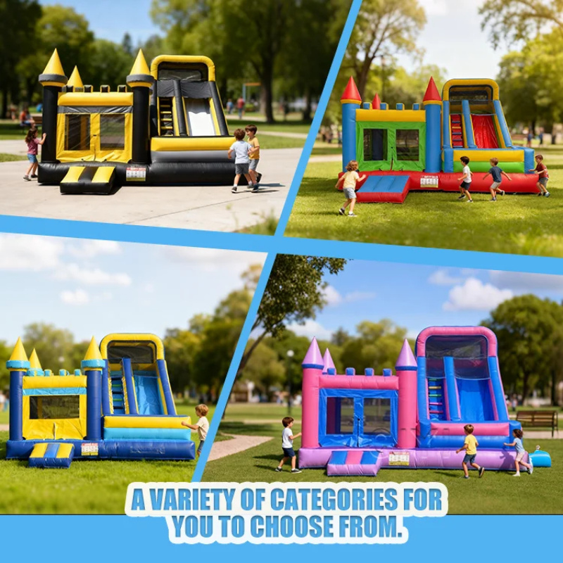 Commercial Bounce House Colorf - Kids Outdoor House With Slide 评论和价格
