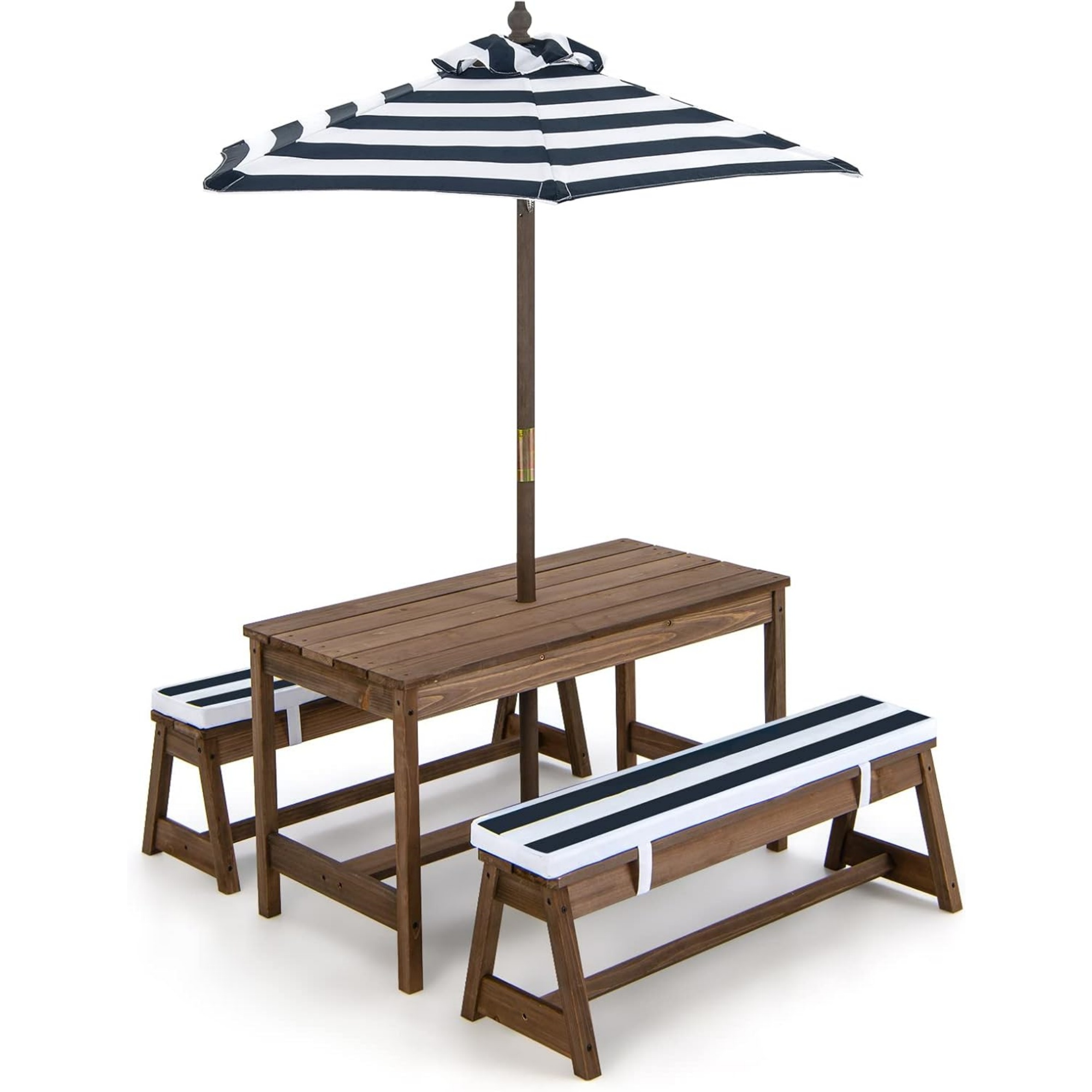 Kids Picnic Table with Umbrell - Kids Outdoor Bench 评论和价格