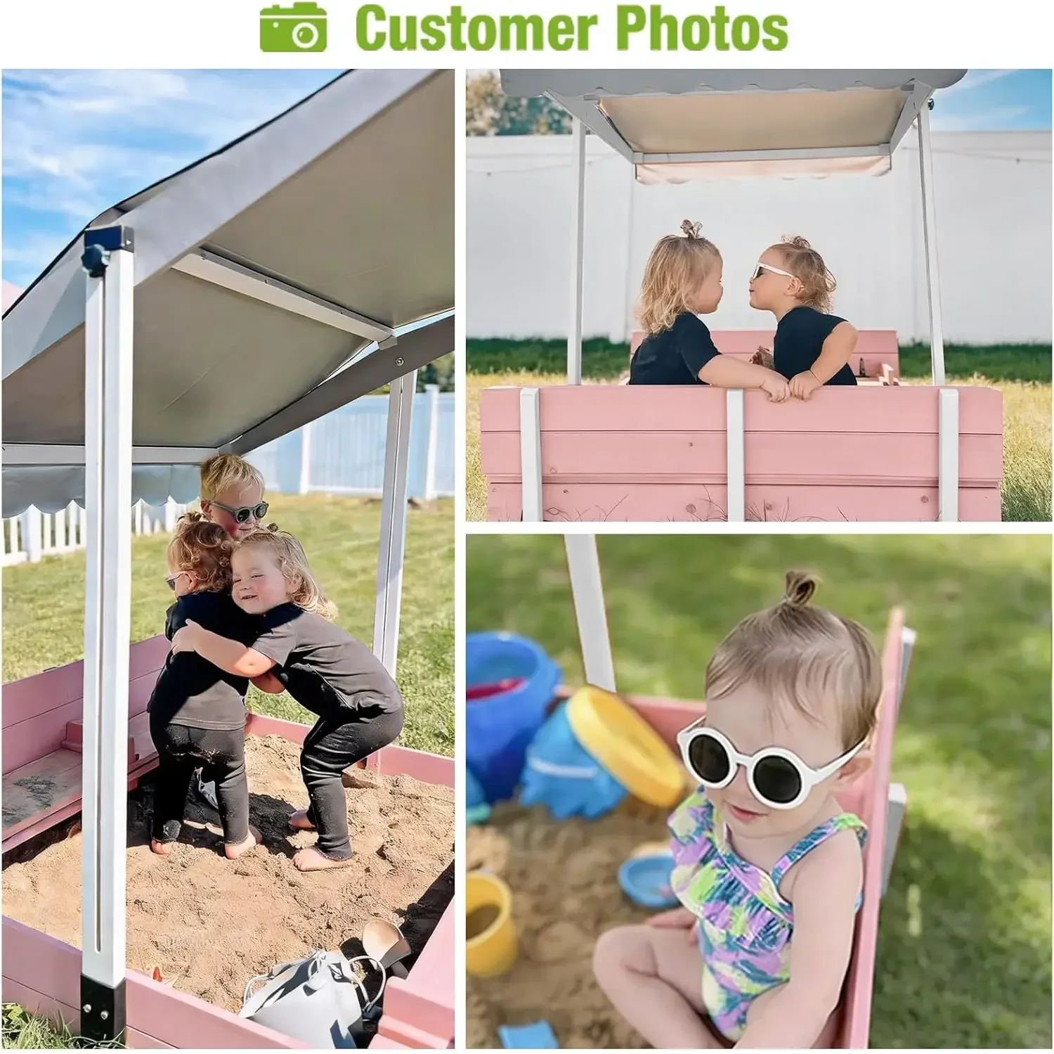 Kids Wooden Outdoor Sandbox w/ - Kids Outdoor Bench 评论和价格