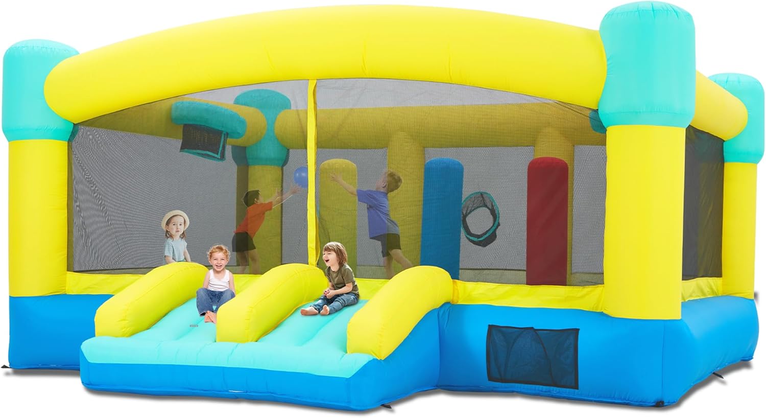 Big Bounce House,15 x 14.8 FT  - Kids Outdoor House With Slide 评论和价格