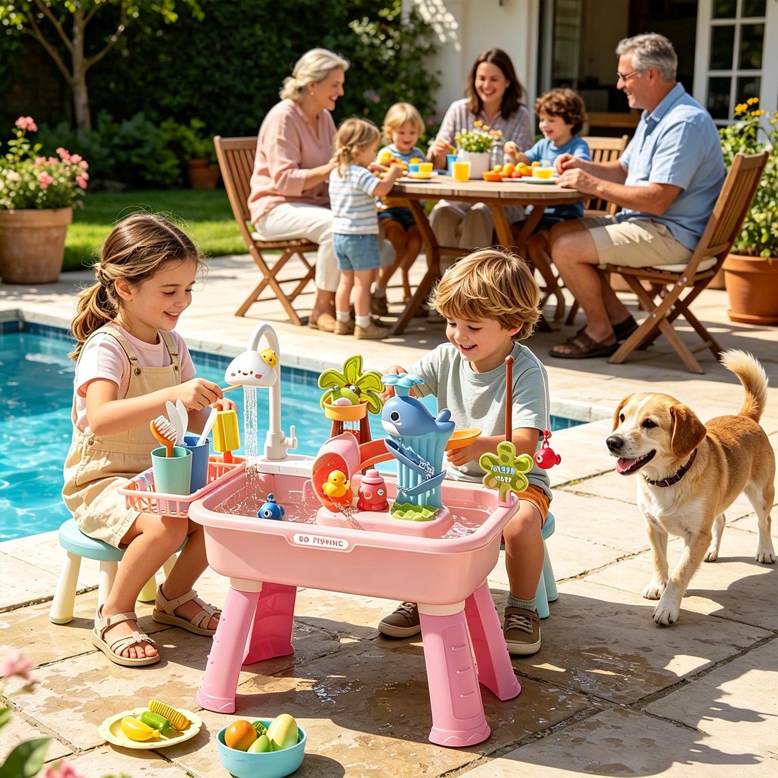 Kids Water Table with Pump, Se - Kids Outdoor Water Table 评论和价格