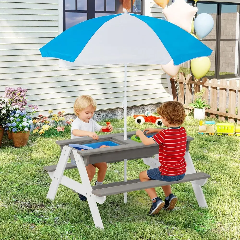 Convertible 3-in-1 Wooden Picn - Kids Outdoor Water Table 评论和价格