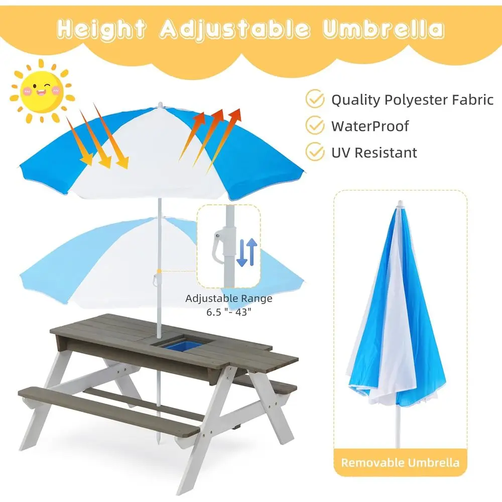 Convertible 3-in-1 Wooden Picn - Kids Outdoor Water Table 评论和价格