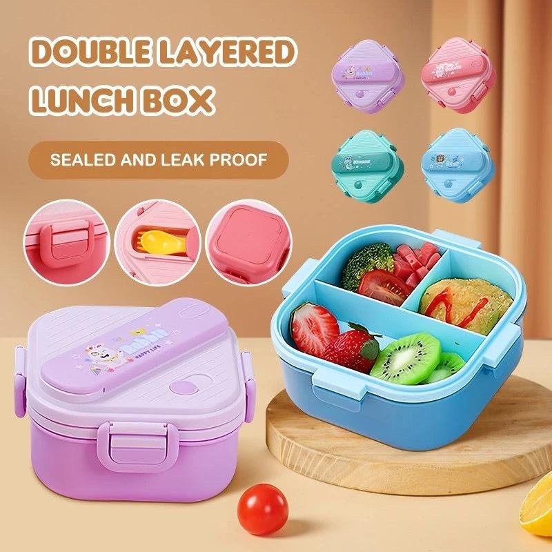 Cute Cartoon Kids 3 Compartmen - Kids.Outdoor Utensils 评论和价格