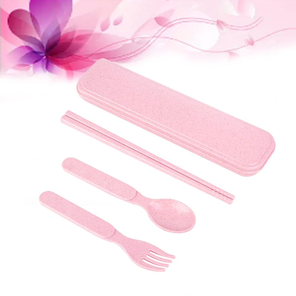 1Set Wheat Straw Kids Utensil  - Kids.Outdoor Utensils 评论和价格