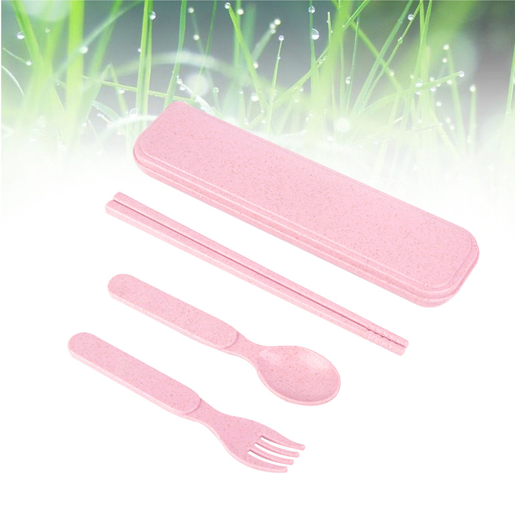 1Set Wheat Straw Kids Utensil  - Kids.Outdoor Utensils 评论和价格