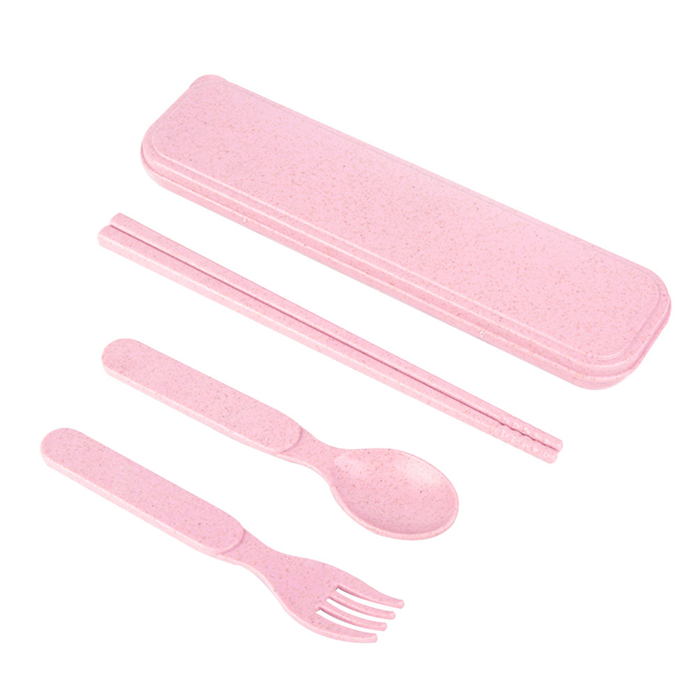 1Set Wheat Straw Kids Utensil  - Kids.Outdoor Utensils 评论和价格
