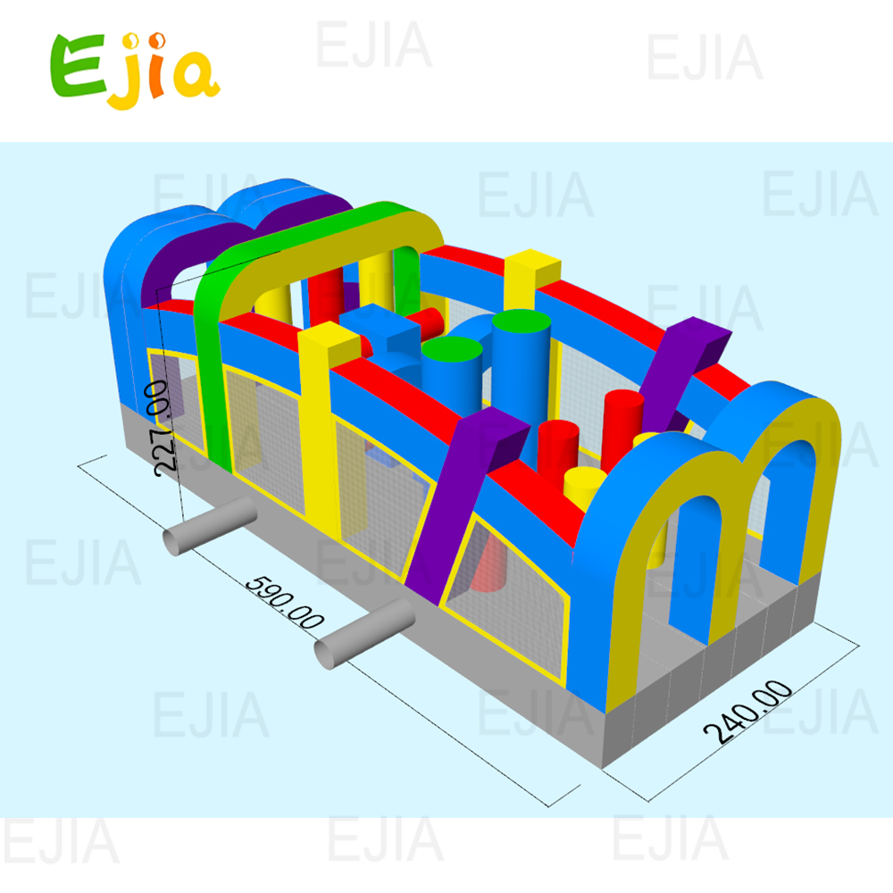 Commercial 19.5ft Inflatable O - Kids Outdoor Obstacle Course Equipment 评论和价格