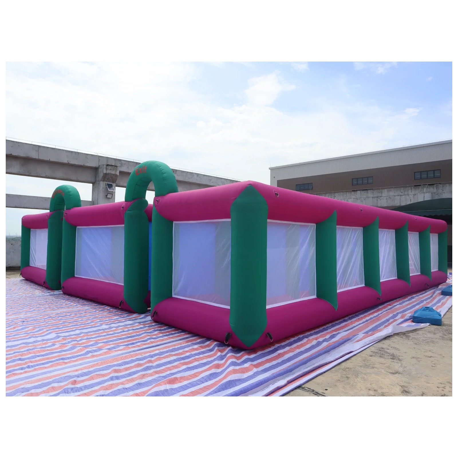 Large Magenta Green Mesh Open  - Kids Outdoor Party Venue 评论和价格