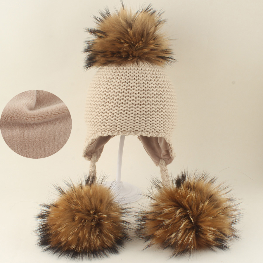 Winter Real Fur Pompom 3 Ball  - Kids Outdoor Dome 评论和价格