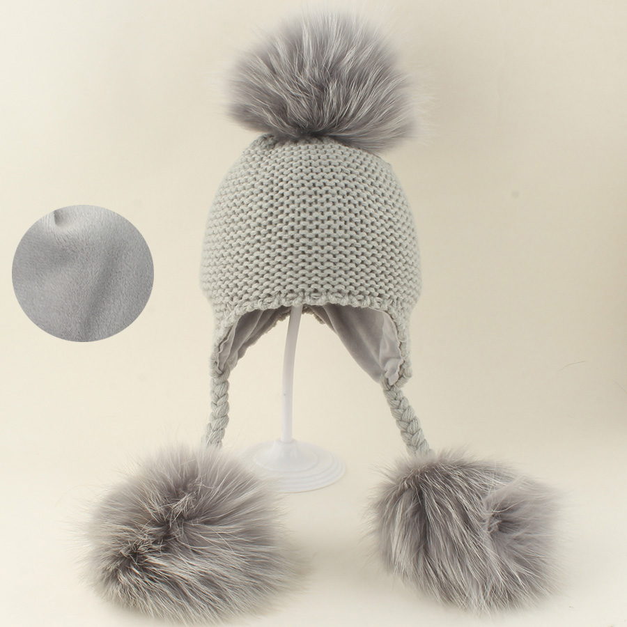 Winter Real Fur Pompom 3 Ball  - Kids Outdoor Dome 评论和价格