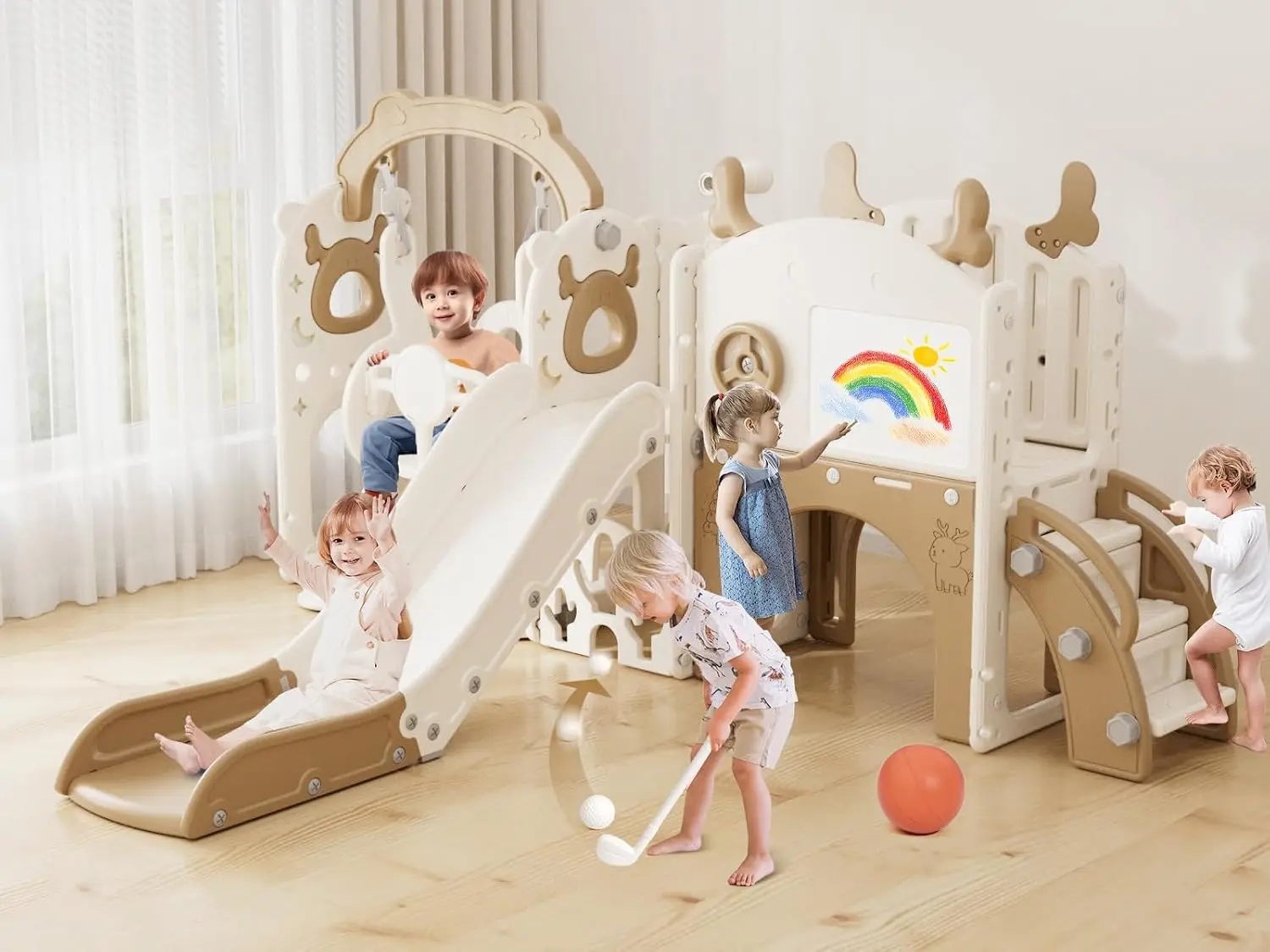 13-in-1 Toddler Slide and Swin - Kids Outdoor Swing Set 评论和价格
