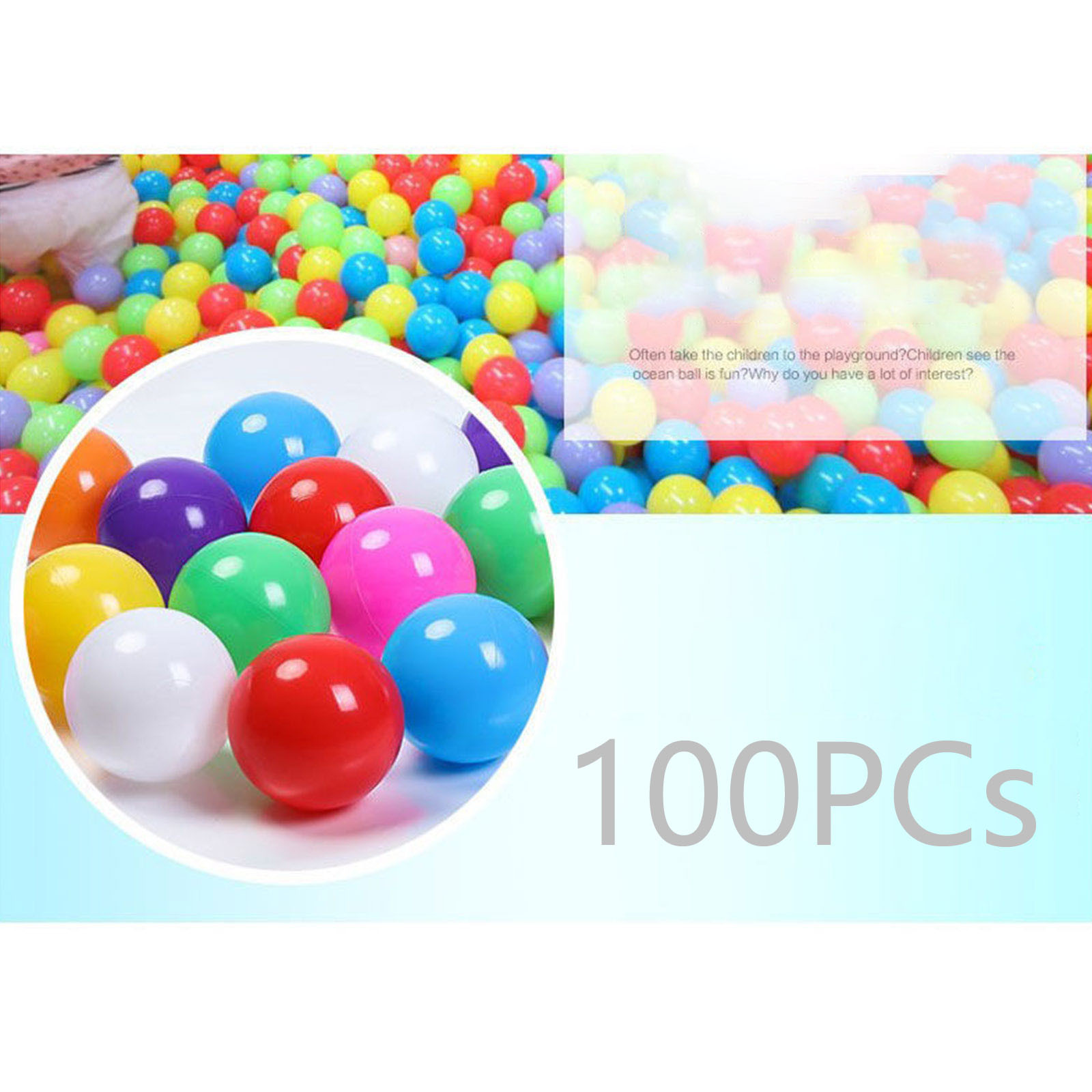 100PCS 55MM Baby Plastic Balls - Kids Outdoor Activity Centre 评论和价格