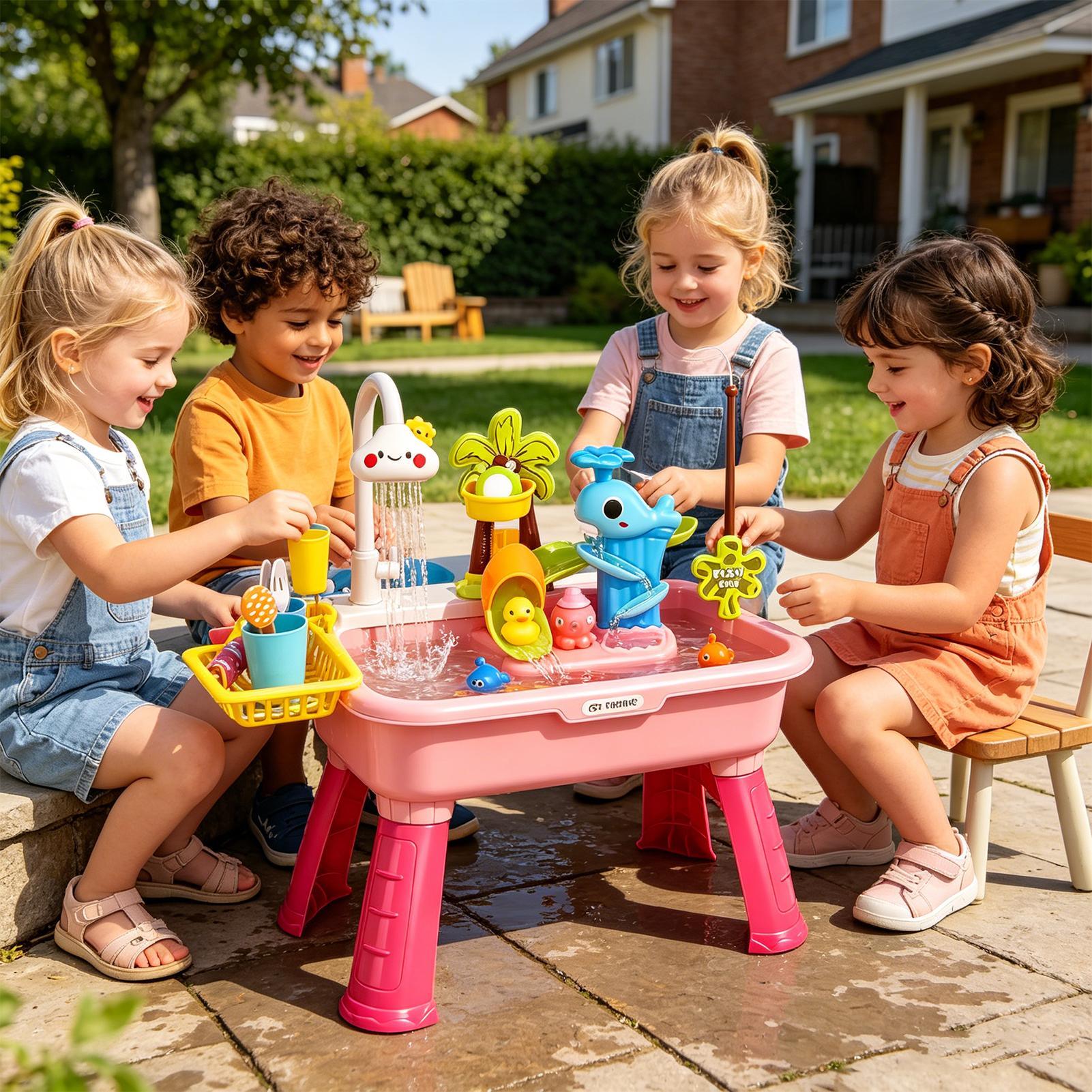 Kids Electric Play Sink with R - Kids Outdoor Water Table 评论和价格