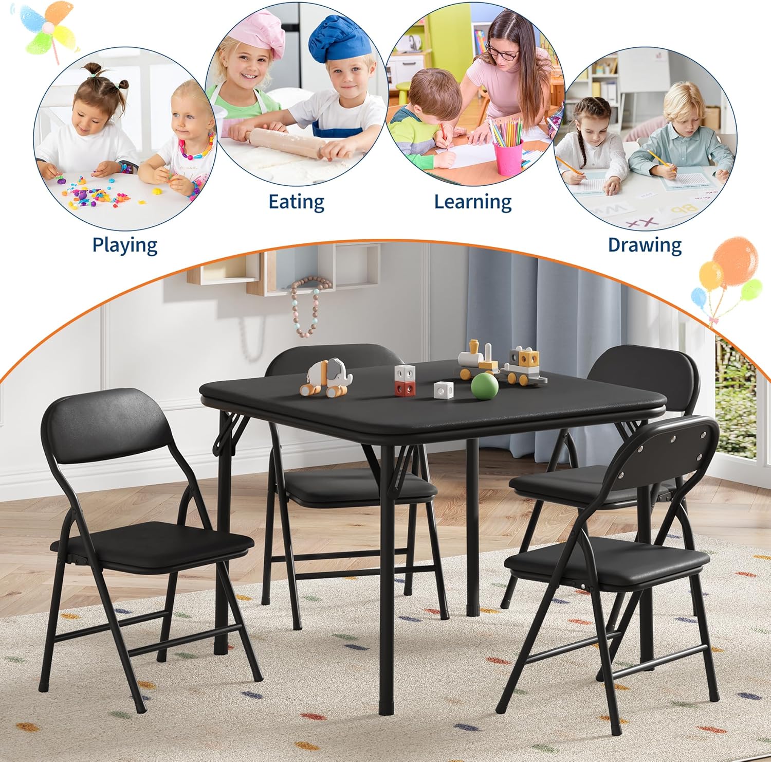 5-Piece Kids Folding Table and - Kids Outdoor Water Table 评论和价格